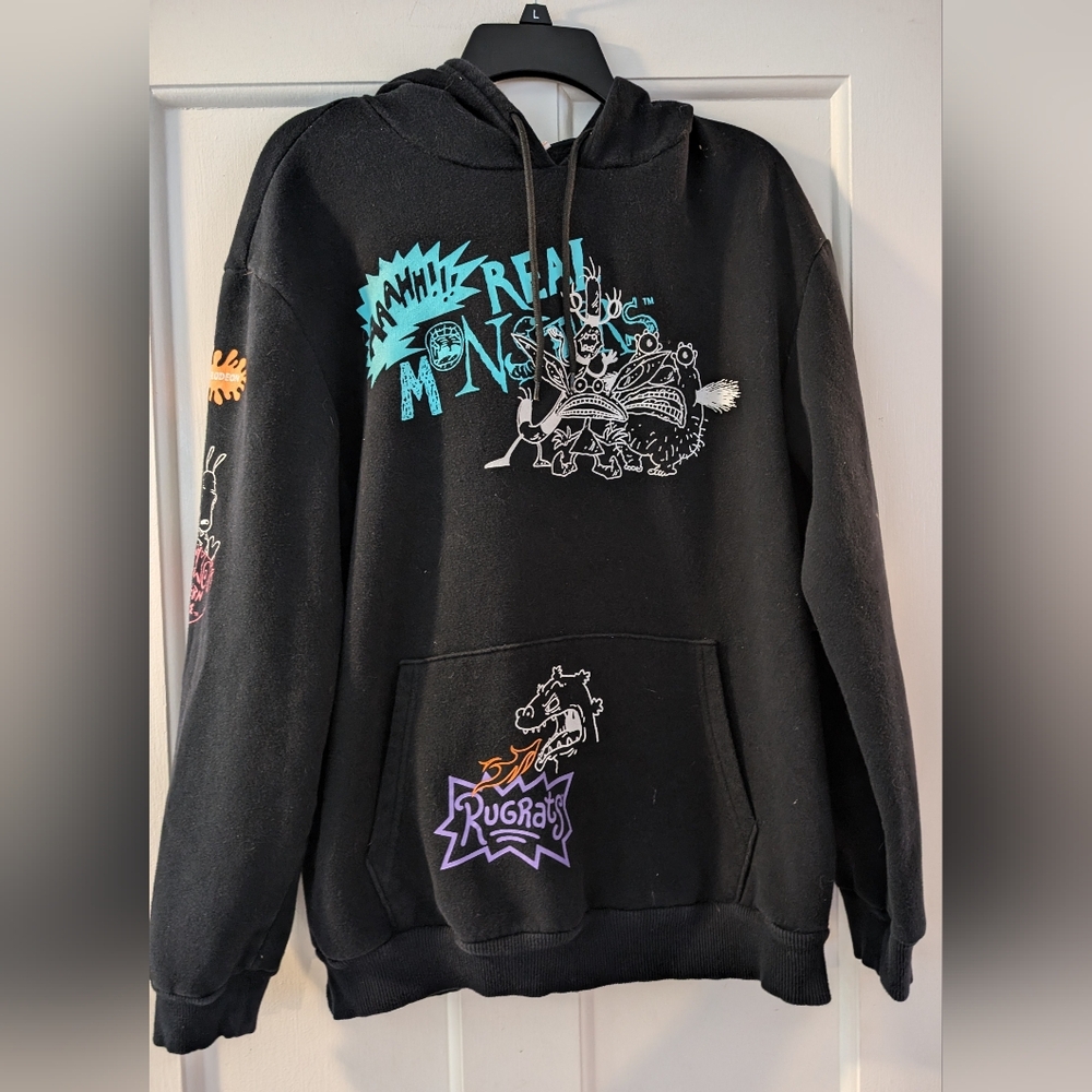 Ahh Real Monsters, Rugrats, Reptar Hoodie  Nickelodeon 90’s Cartoons  Size Large